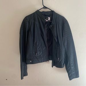 Black detailed leather jacket